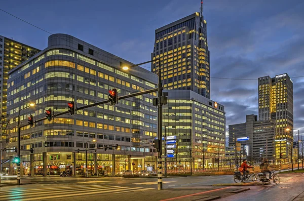 Rotterdam Países Bajos Diciembre 2016 Centro Weena Boulevard Con Edificios — Foto de Stock