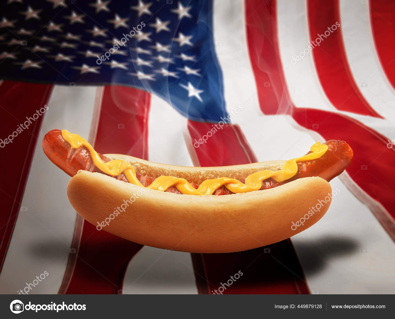 Hot Dog American Flag Background Stock Photo by ©vvmichvv 449879128