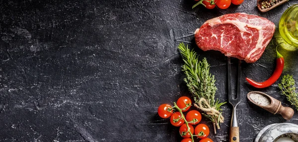 Piece Marbled Beef Chef Cooks Steak — Stock Photo, Image