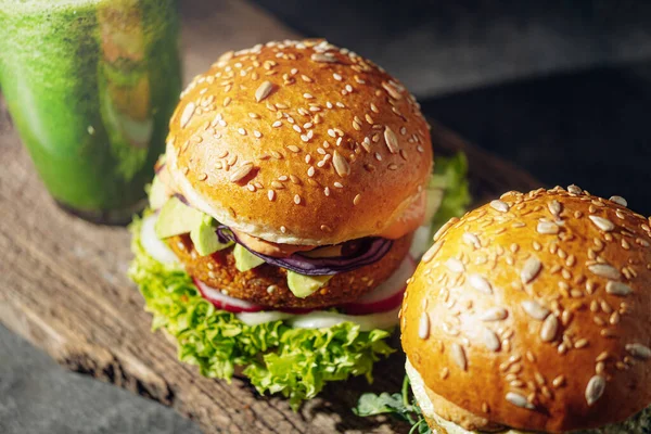 Hamburguesa Casera Vegana Con Pan Sin Gluten Chuleta Base Verduras — Foto de Stock