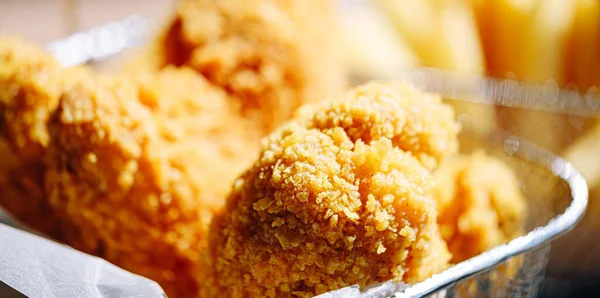 Fast Food Chicken Wings Crispy Batter Delicious Juicy Appetizing Food — Stok Foto