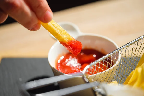 Frites Sauce Tomate Ketchup — Photo