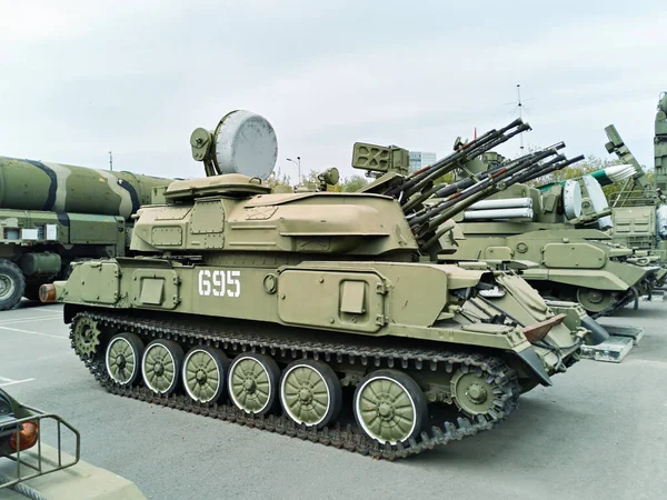 Velho Equipamento Militar Exposição Pistola Antiaérea Autopropulsora Shilka — Fotografia de Stock