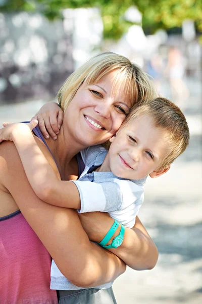 Happy mother with her little son — Stock Photo, Image