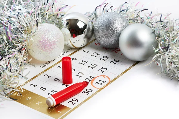 Calendrier de Noël et préparer pour le Nouvel An votre texte — Photo