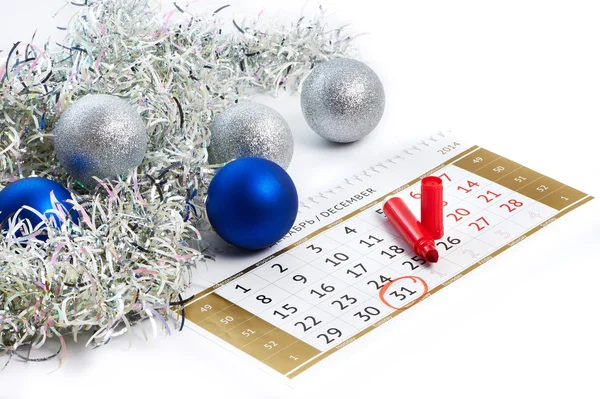 Christmas calendar and prepare for New Year your text — Stock Photo, Image