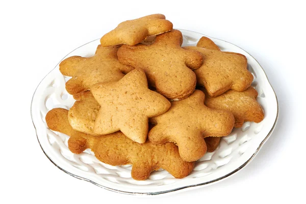 Vánoční sušenky na talíři — Stock fotografie