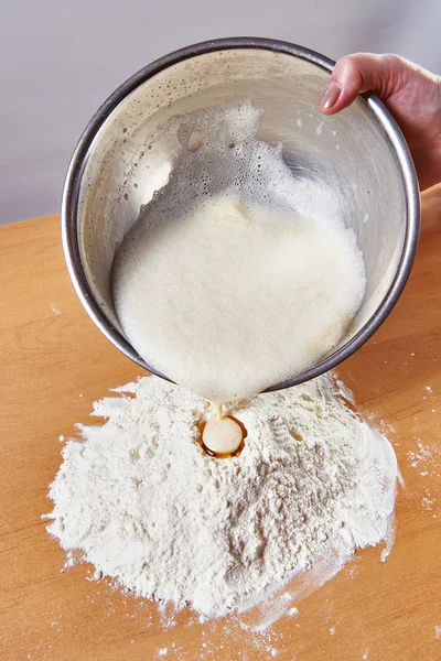 Cooking on kitchen flour and dish — Stock Photo, Image