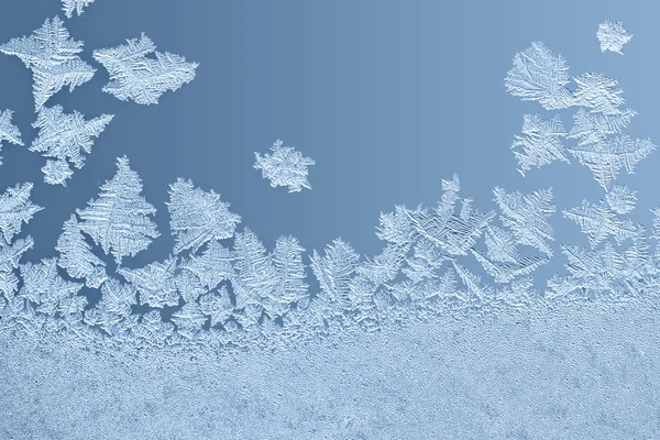 ガラスに美しい霜パターン — ストック写真