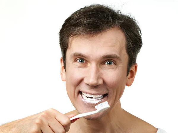 歯を磨く男 — ストック写真