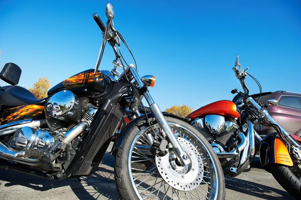 Hermosa motocicleta clásica de cromo — Foto de Stock