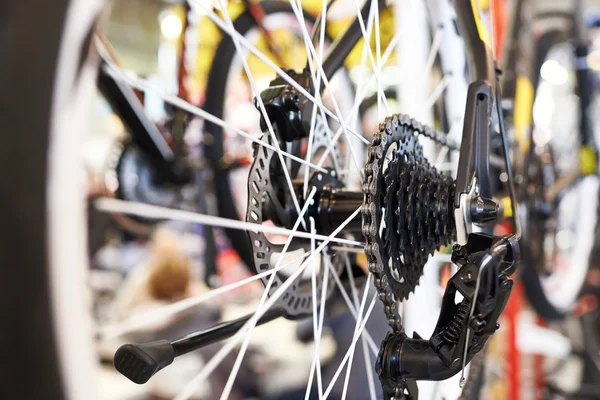 Перевозка с цепным задним колесом спортивного горного велосипеда — стоковое фото