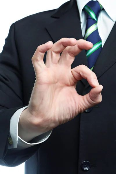 Geschäftsmann zeigt okay Geste — Stockfoto