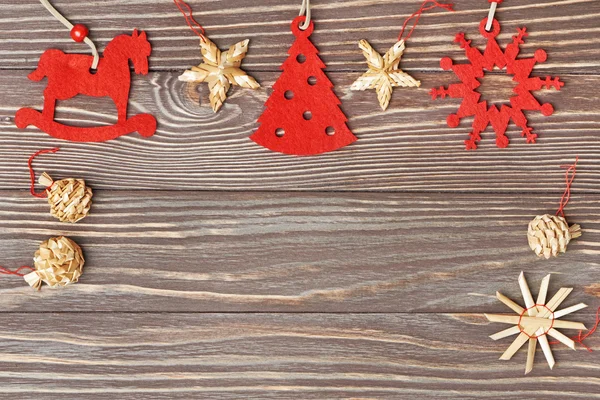 Christmas ornament on wooden background — Stock Photo, Image