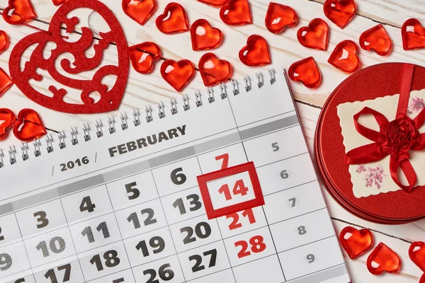 Calendario Día de San Valentín — Foto de Stock