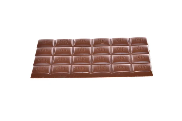 Cioccolato Nero Isolato Sfondo Bianco — Foto Stock