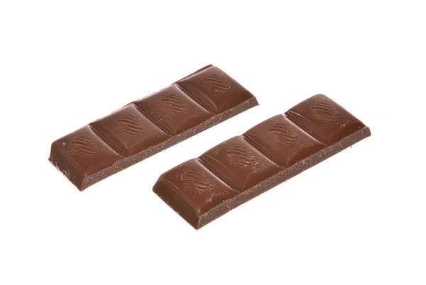 Siyah Çikolata Beyaz Arka Planda Izole — Stok fotoğraf
