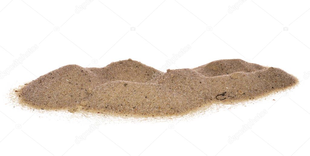 river sand isolated on white background