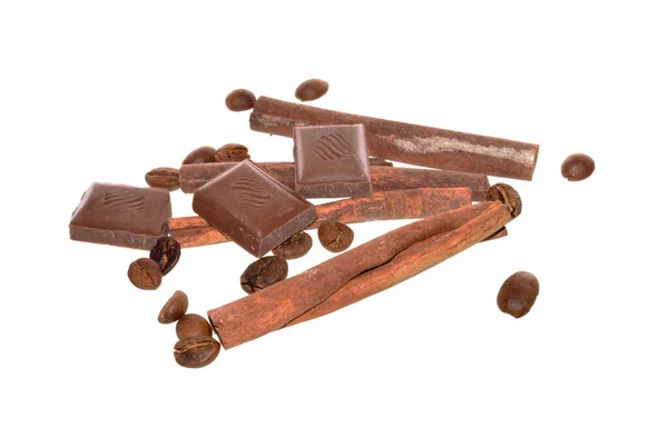 Schwarze Schokolade Isoliert Auf Weißem Hintergrund — Stockfoto