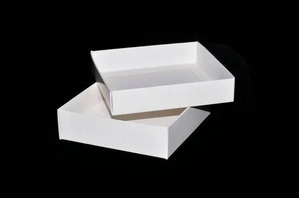 Paper Box Isolated Black Background — Stock Photo, Image