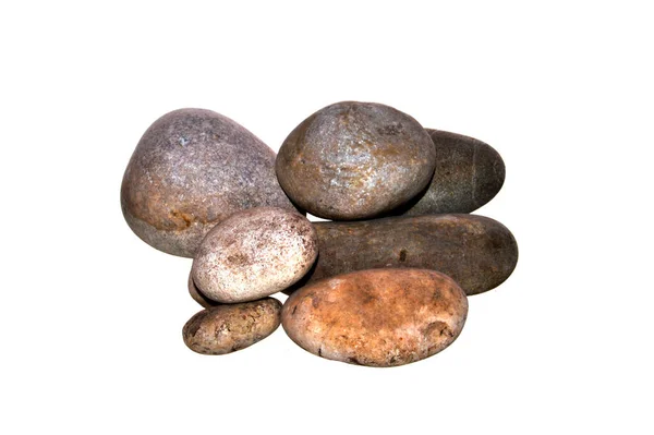 Морской Камень Белом Фоне — стоковое фото