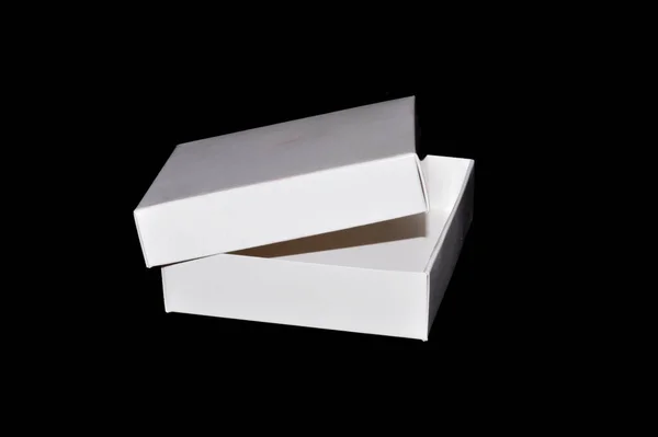 Paper Box Isolated Black Background — Stock Photo, Image