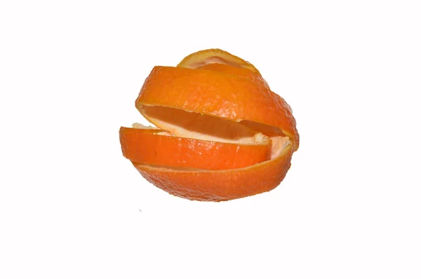 Mandarine Mûre Isolée Sur Fond Blanc — Photo