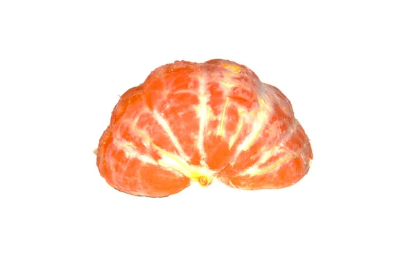 Mandarina Madura Aislada Sobre Fondo Blanco —  Fotos de Stock