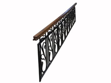                                Beyaz arkaplanda izole edilmiş ahşap parmaklıklar