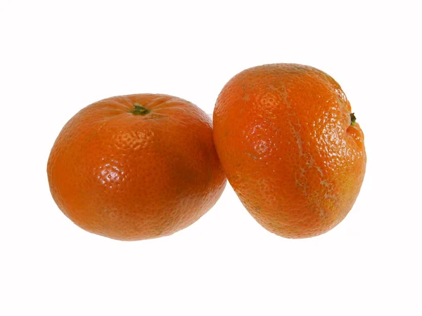 Tangerinas Isoladas Sobre Fundo Branco — Fotografia de Stock