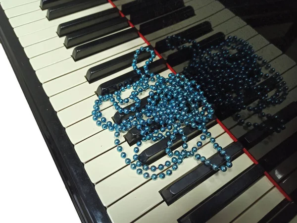 Blue Beads Photographed Close — Stock Photo, Image