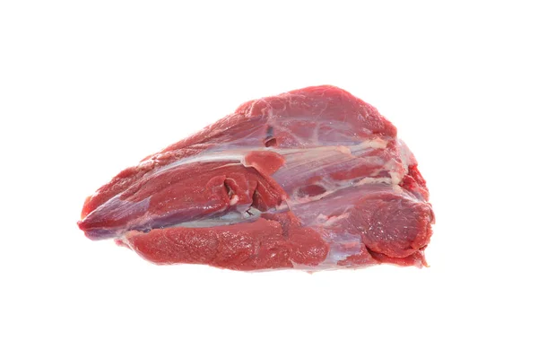 Carne Crua Isolada Sobre Fundo Branco — Fotografia de Stock