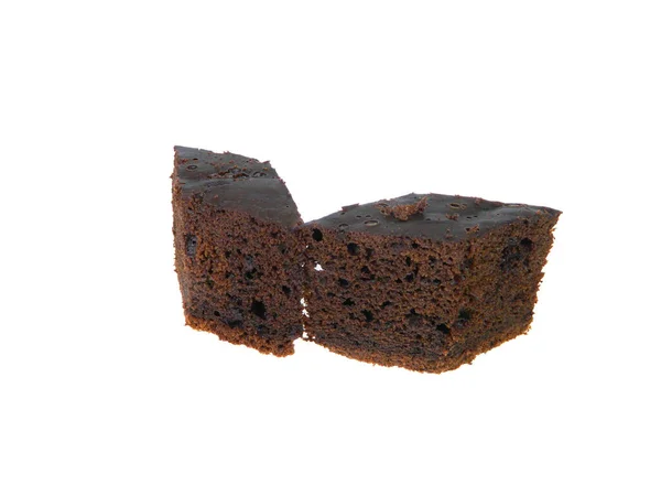 Tort Ciocolată Izolat Fundal Alb — Fotografie, imagine de stoc