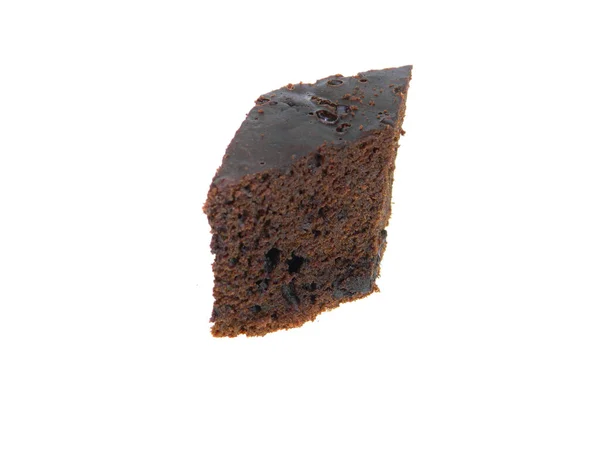 Gâteau Chocolat Isolé Sur Fond Blanc — Photo