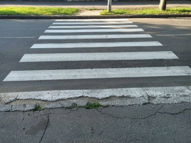 Yaya geçidi fotoğraflandı. Yakın plan.