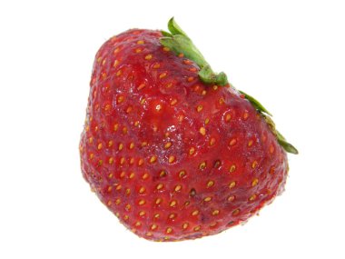                                Çilek beyaz arkaplanda izole edildi