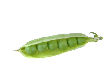                                Beyaz arkaplanda yeşil bezelyeler izole