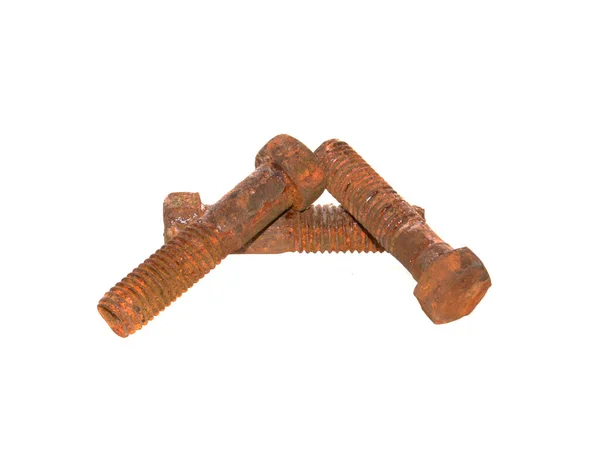 Rusty Bolt Isolated White Background — Stock Photo, Image