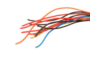 Elektrik kablosu beyaz arkaplanda izole edildi