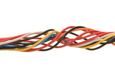 Elektrik kablosu beyaz arkaplanda izole edildi