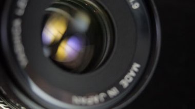 Objektif. Fotoğraf ekipmanı. çalışma iris diyafram.