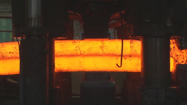 Metallurgy. The factory. Melting. Forming. Stamping. — Stock Video