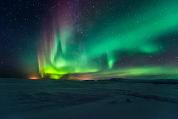Aurora boreale in iceland — Foto Stock