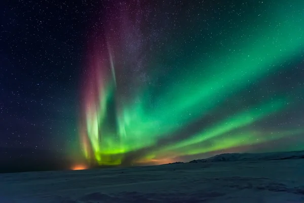 Βόρεια φώτα στην Ισλανδία — Φωτογραφία Αρχείου
