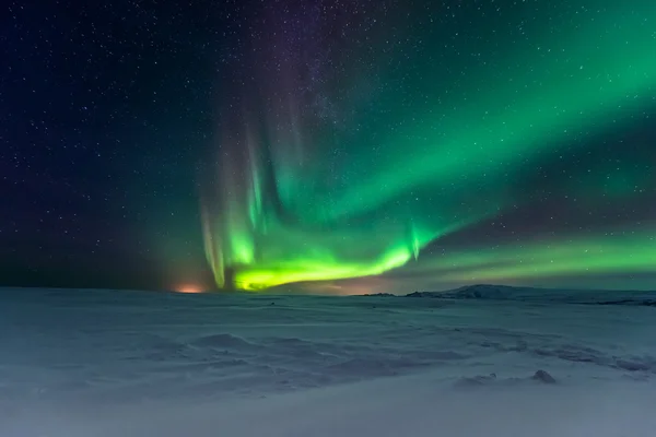 Zorza polarna w Islandia — Zdjęcie stockowe