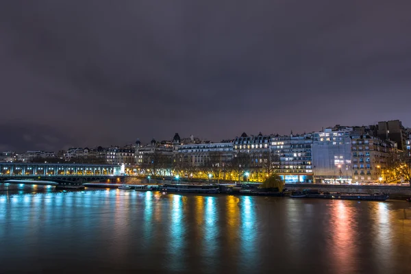 Paris by om natten - Stock-foto