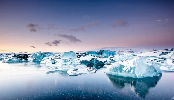 Icebergs floating in Jokulsarlon glacier lake Royalty Free Stock Images