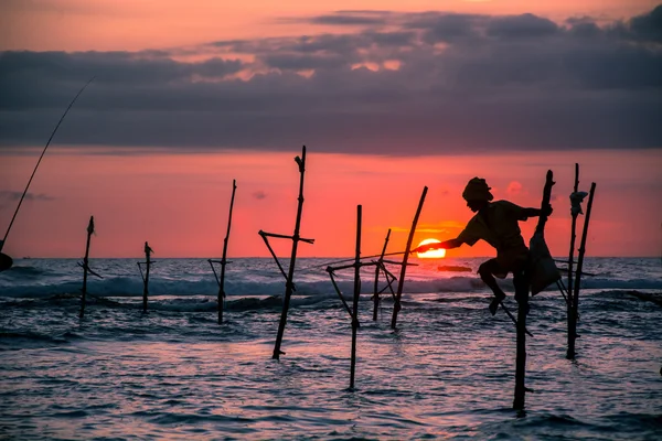 Traditional fisherman on sticks — Stock Photo, Image