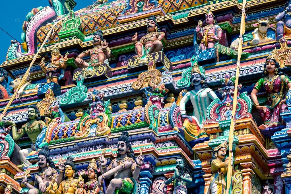 Beautiful statues in temple — Stock Photo © surangastock 78026238