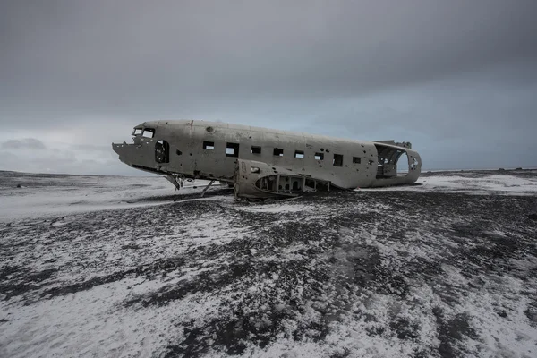 Wreck of an Aircraft in the Sandy Desert